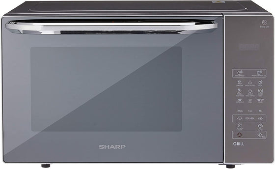 Sharp .9 cu.ft. (25L) Microwave Oven w/Grill 1000 Watts Top Handle R-72EO Silver