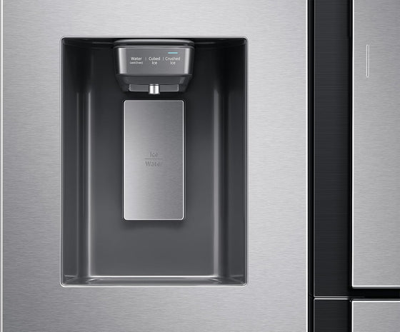 220 Volts Samsung 28 cu.ft. Side by Side Refrigerator Stainless Steel w/Dispenser and Food Showcase RS80T5190