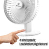 Westinghouse Rechargeable 7" Desk Fan Integrated Night Light WSFRE134