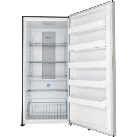 220 Volts Frigidaire 20 cu.ft. Upright Single Door All Refrigerator and Single Door All Freezer Set Stainless Steel MRAA2022UF/MFUF2022CF