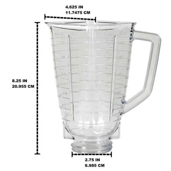 Oster Replacement Plastic Jar with Lid for Blender 4890