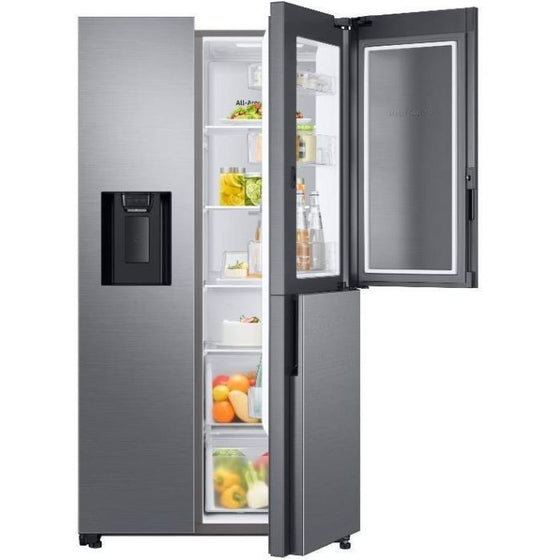 220 Volts Samsung 22 cu.ft. Side by Side Refrigerator Stainless Steel w/Dispenser and Food Showcase RH65A5401