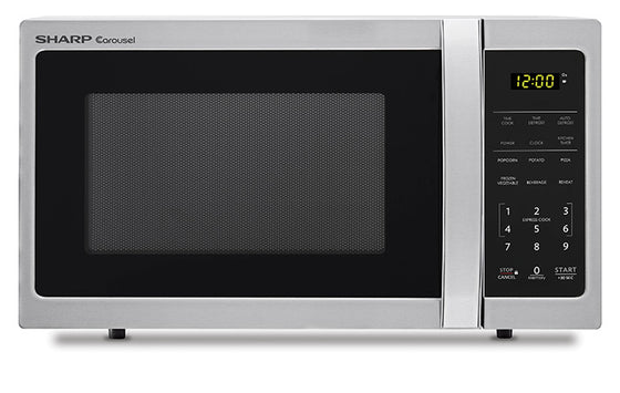 Sharp 1.2 cu.ft. (34L) Black Glass Microwave Oven 1100 Watts R-34CT Stainless Steel