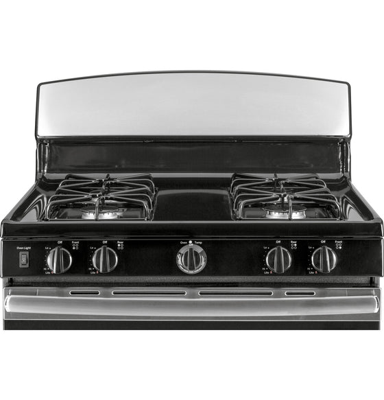 GE 30" Freestanding Stainless Steel Gas Range 4 Burners Separate Broiler Compartment 4.8 cu.ft. JGBS30RETSS