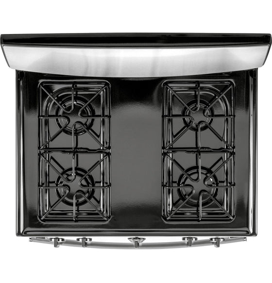 GE 30" Freestanding Stainless Steel Gas Range 4 Burners Separate Broiler Compartment 4.8 cu.ft. JGBS30RETSS