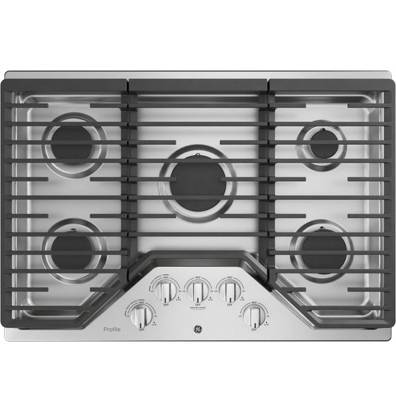 GE 30" Stainless Steel Gas Cooktop 5 Burners 18,000 BTU PowerBoil Burner PGP7030SLSS