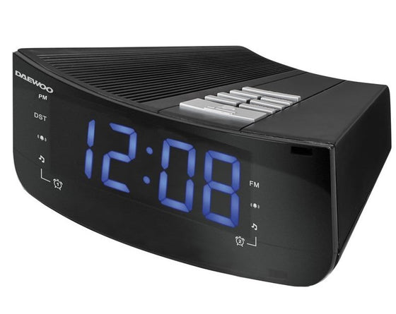 220 Volts Daewoo FM Dual Alarm Clock Radio Curved Style DI-2618